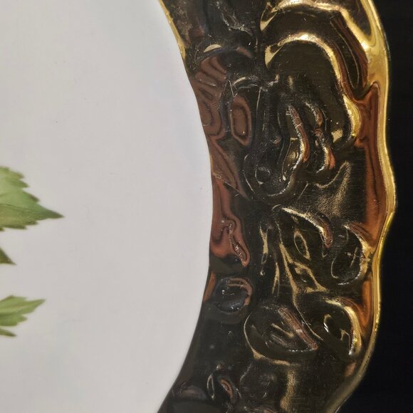 Vintage Rare 22 Karat Crown Of Gold Encrusted 10" Plate by Sabin - Picture 3 of 9